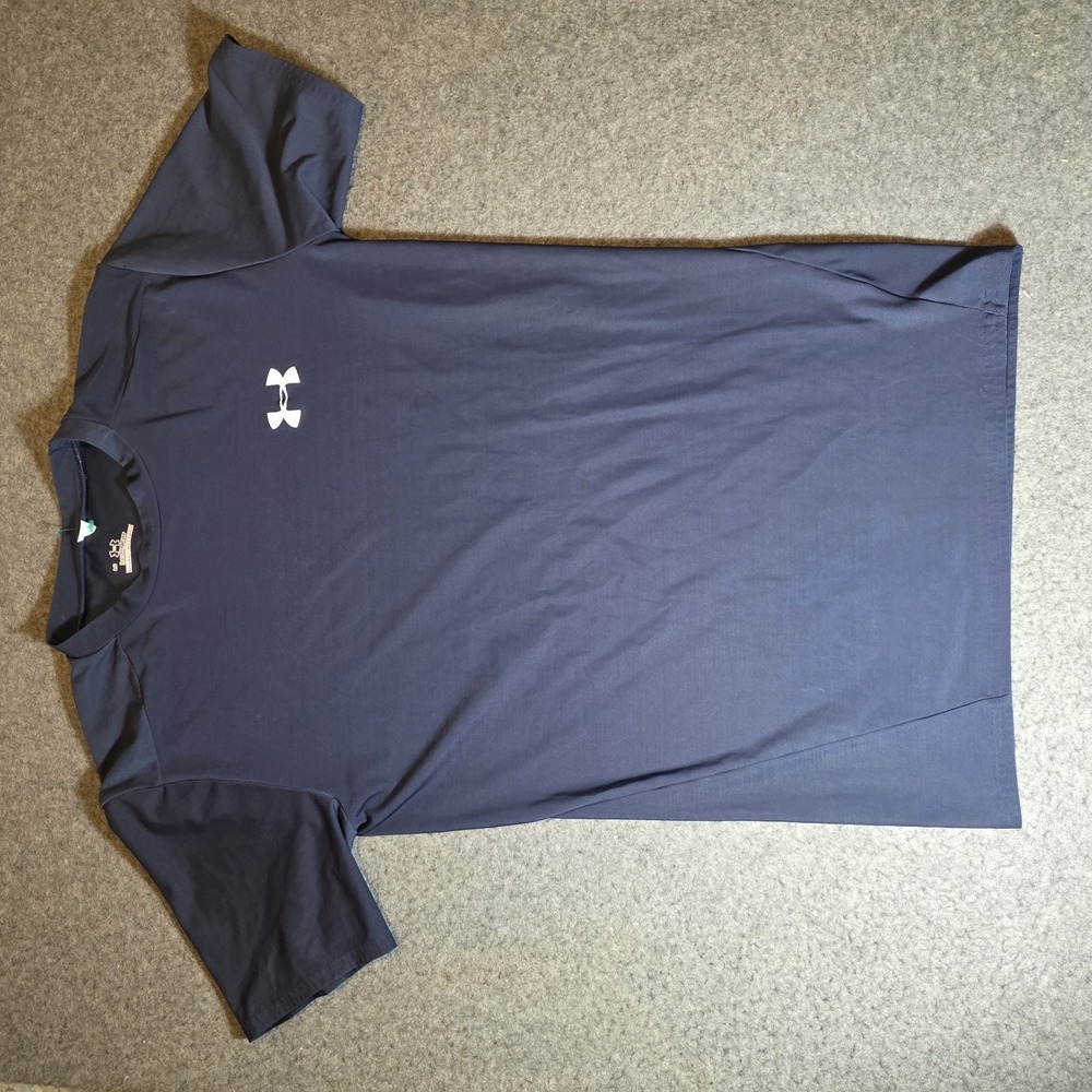 L Under Armor Heat Gear Navy Blue T-shirt Kids Large 771